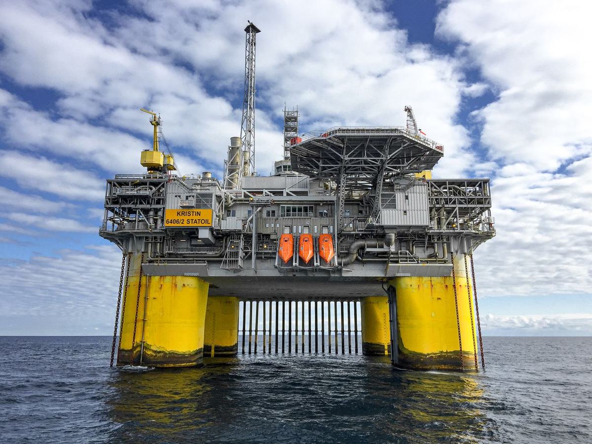 Offshore production platform at sea